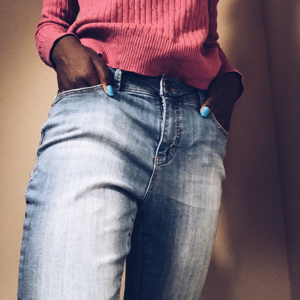 stitched mom jeans